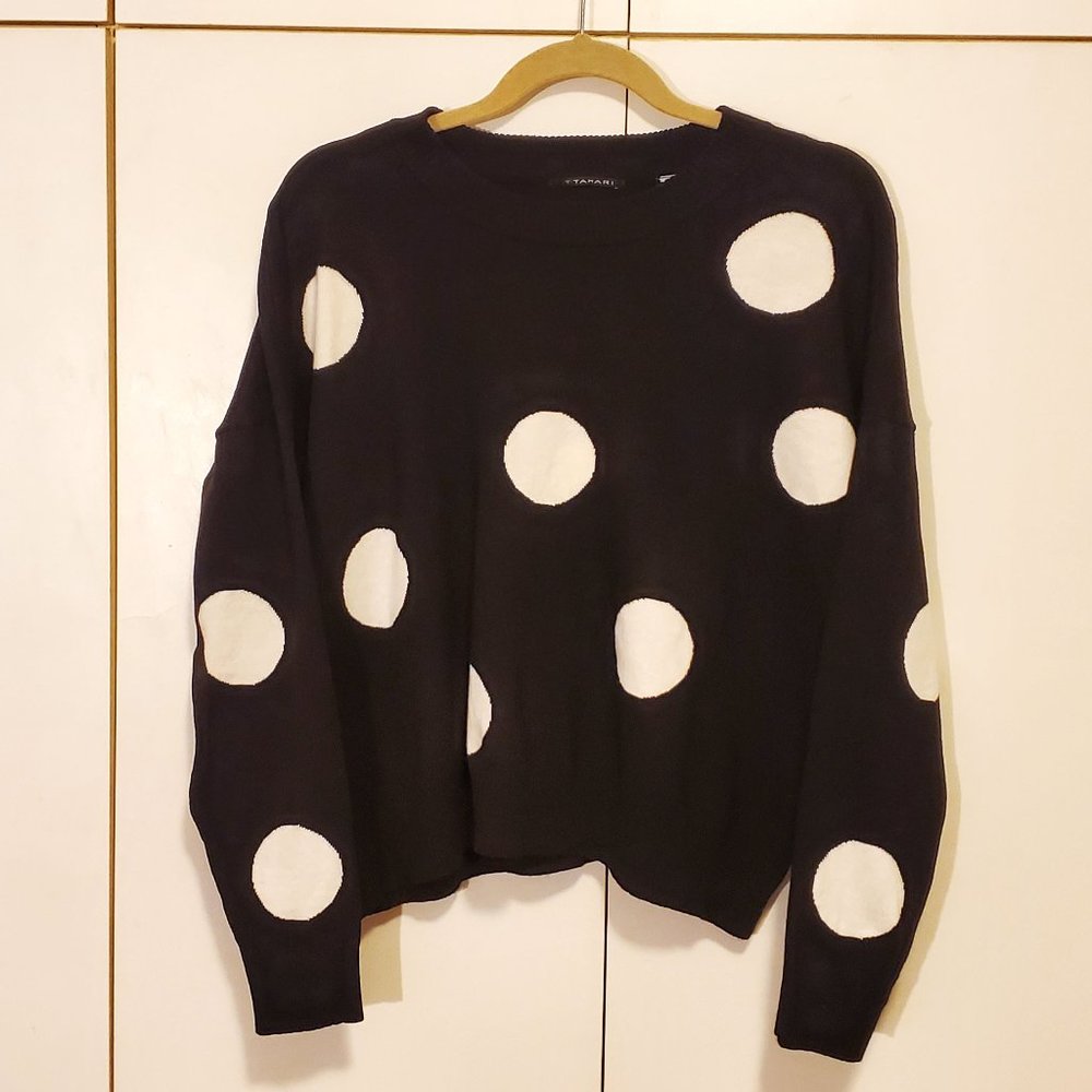 NWT T Tahari Polka Dot Sweater Size L